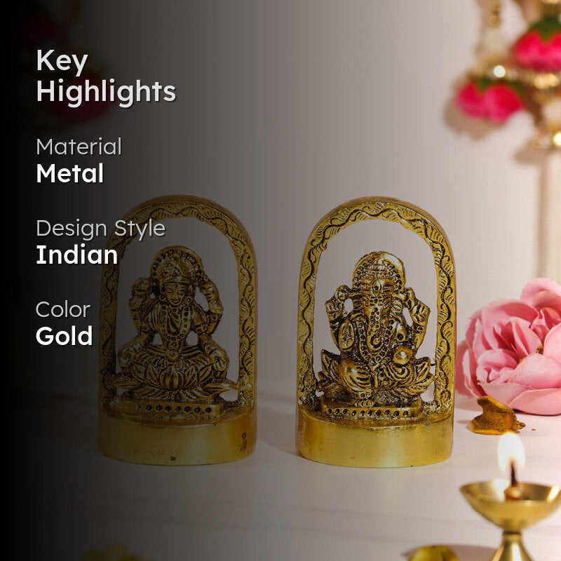 Elowen Lakshmi & Ganesh Idols & Sets - Set Of Two media 2