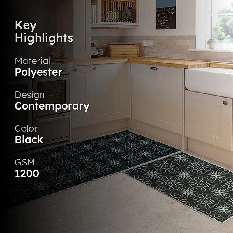FloorFlora Kitchen Floor Mats (Black) - Set of Two media 2