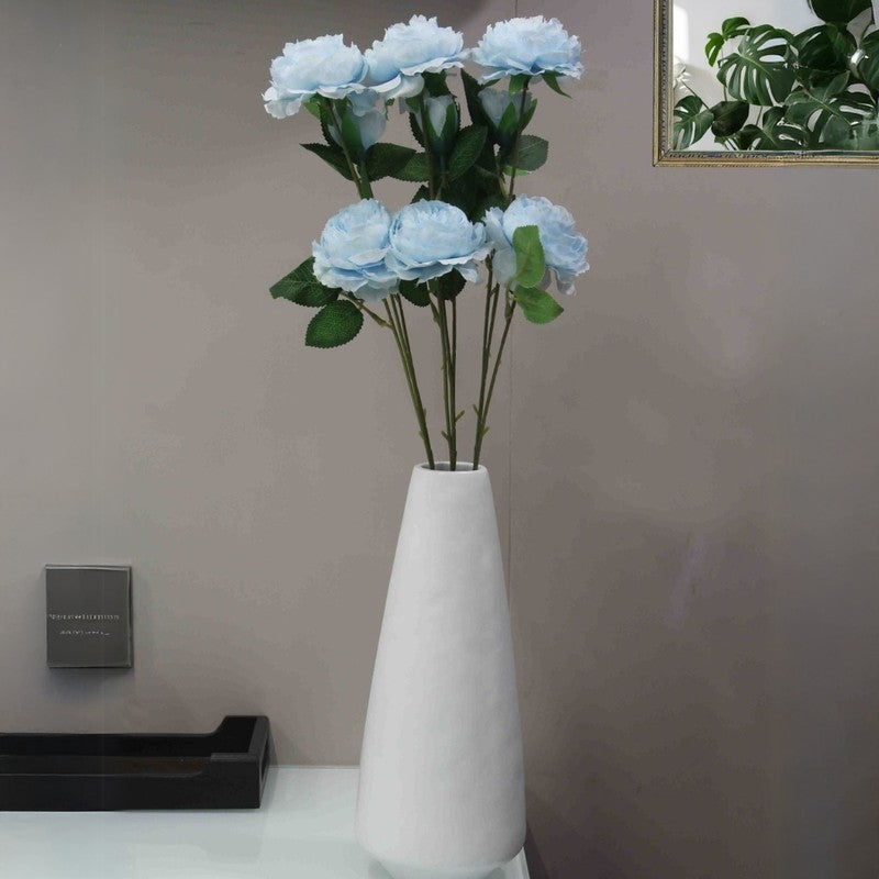 Lifelike Artificial Rose Flower With Natural Touch (Blue) - Set of Three media 3
