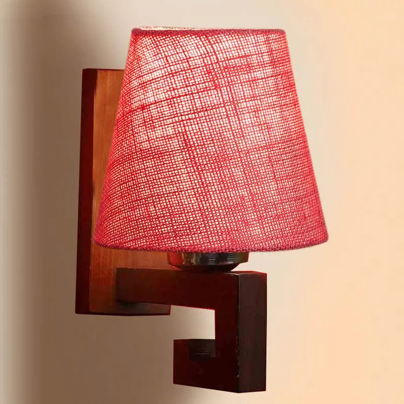 Rosy Conical Wooden Wall Lamp media 4