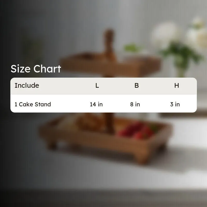 DuoServe Rectangle Wooden Two-Tier Cake Stand media 10