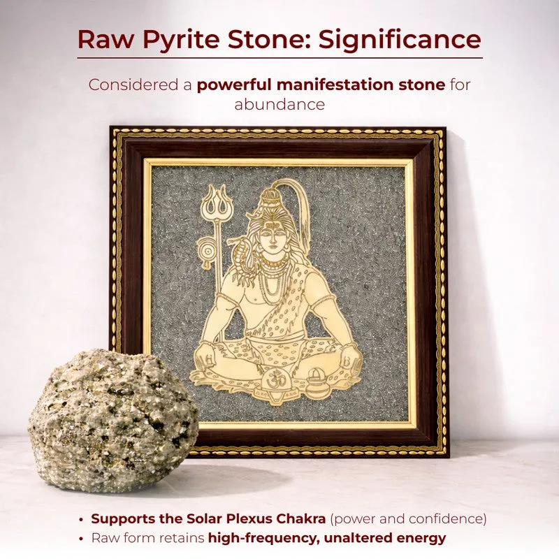 Lord Shiva Pyrite & Wood Wall Art media 9