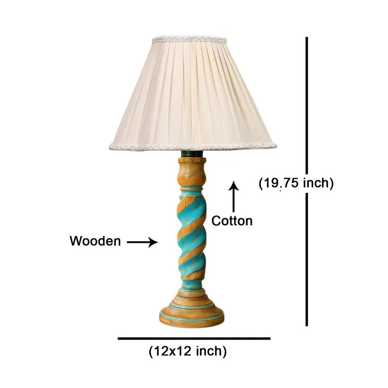 Elara Niro Wooden Table Lamp - OffWhite media 8