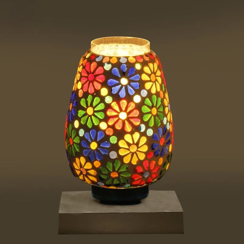 Prismoria Glass Table Lamp With Wooden Base - Multicolor media 8