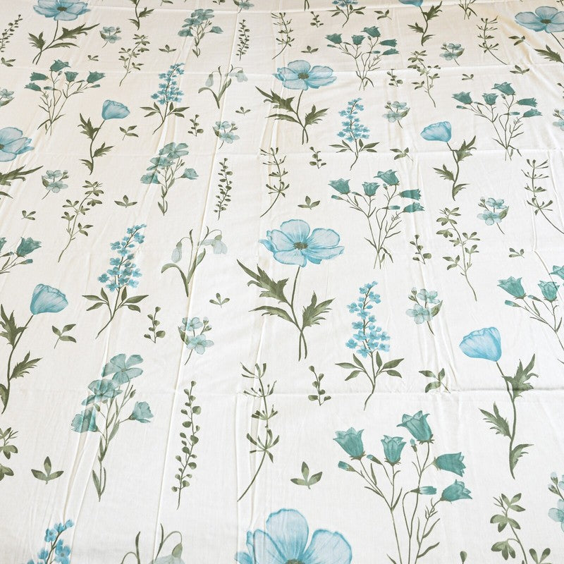 Flora Mist Cotton Bedsheets (Blue) - 400 TC media 7