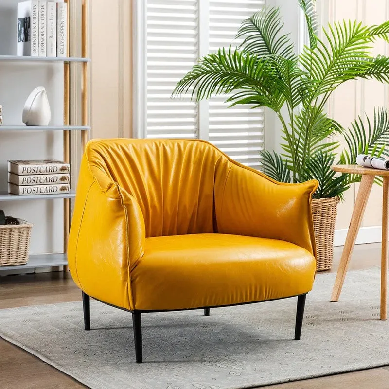 Elvora Neem Wood Accent Chair - Yellow media 4