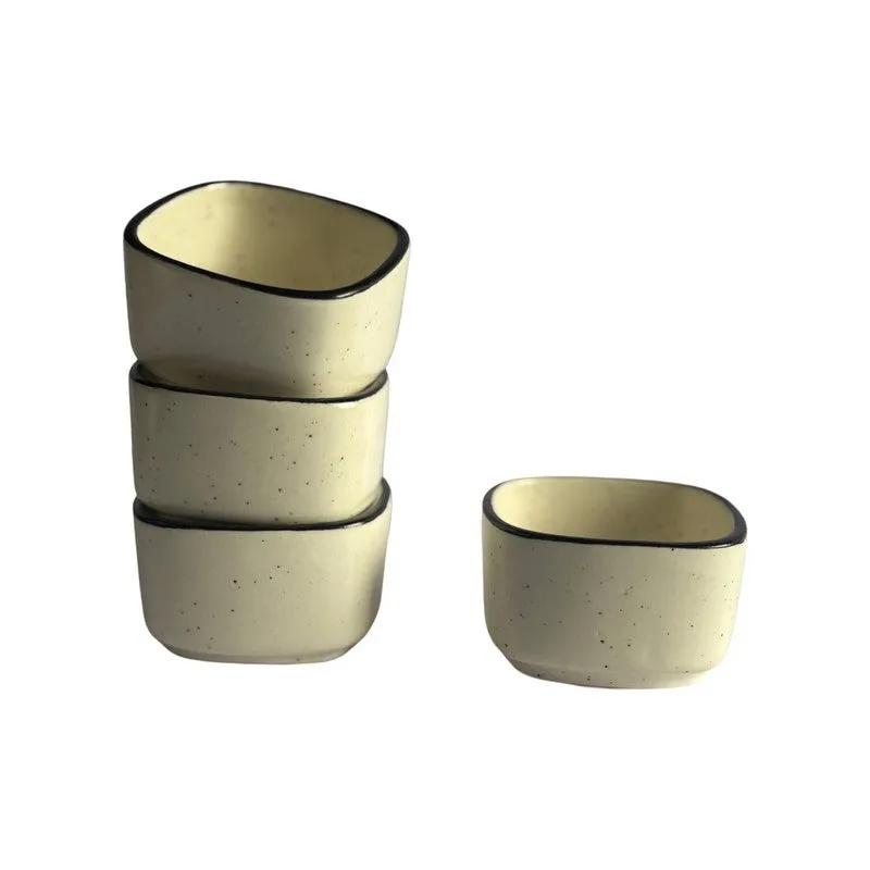 Culinex Ceramic Dip Bowls (White ,50 mL Each) - Set Of Four media 3