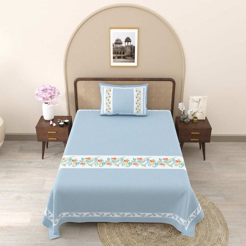 SignatureRest Cotton Bedsheet (Blue) - 180 TC media 3