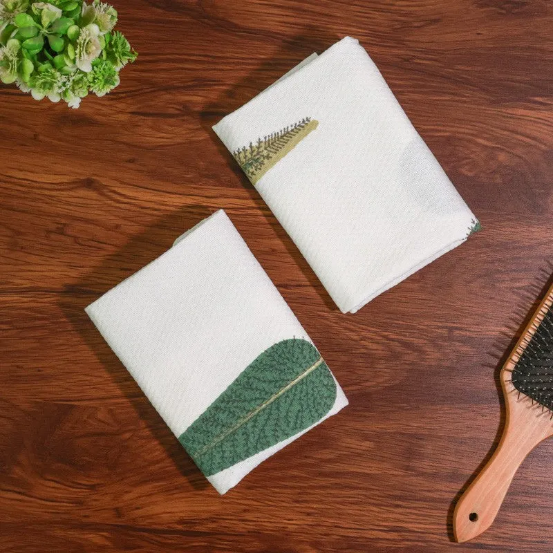 Palm Whisper Cotton Hand Towel (Brown) - Set Of Two media 5
