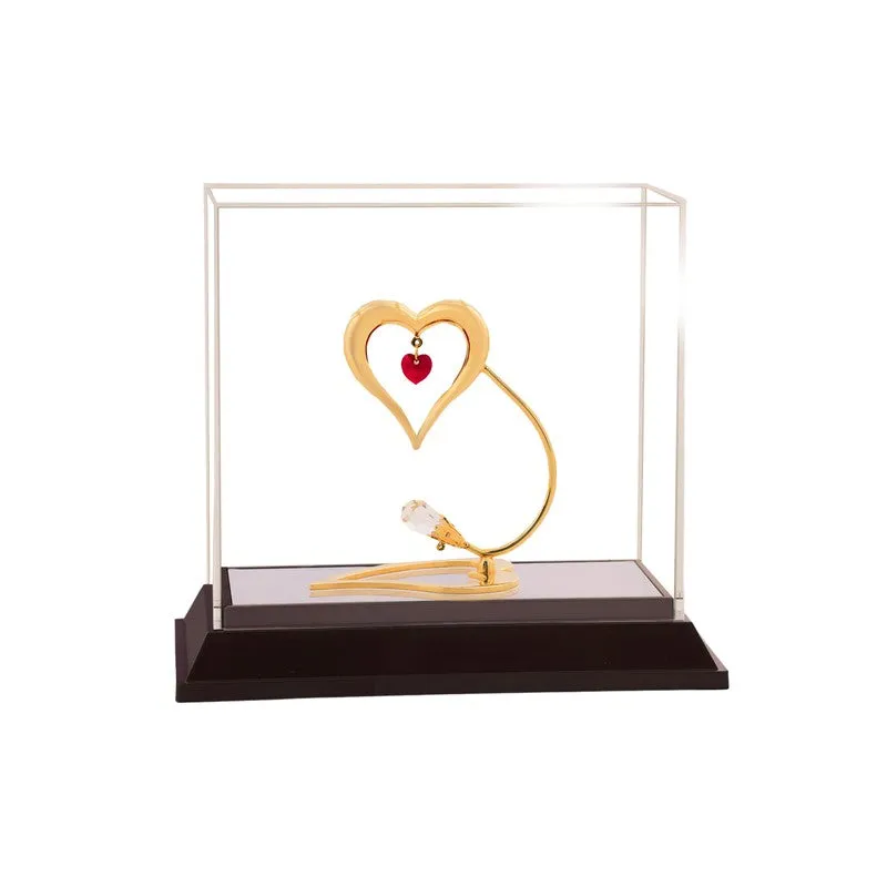 Golden Heart 24K Gold Plated Mild Steel Showpiece media 4