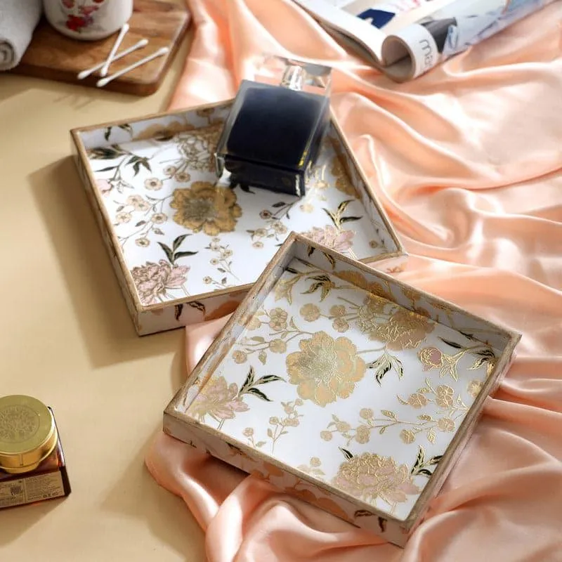 Bluda Floral Square Serving Tray - Set Of Two media 3