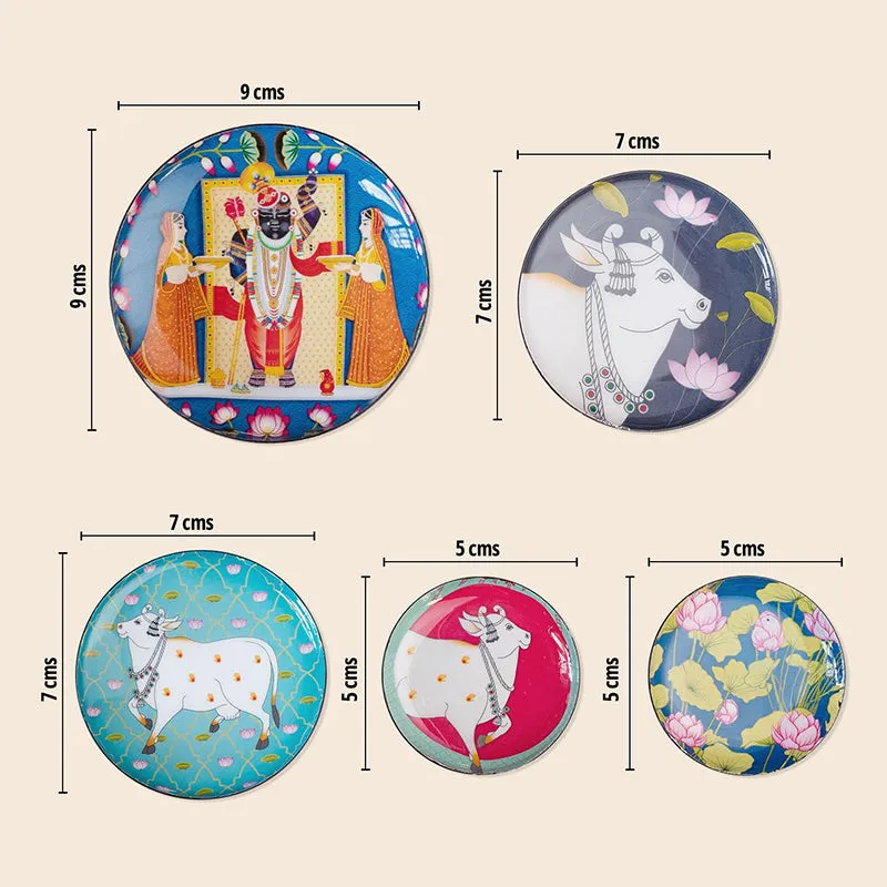 Vrindavana Charm Wall Plate - Set Of Five media 9