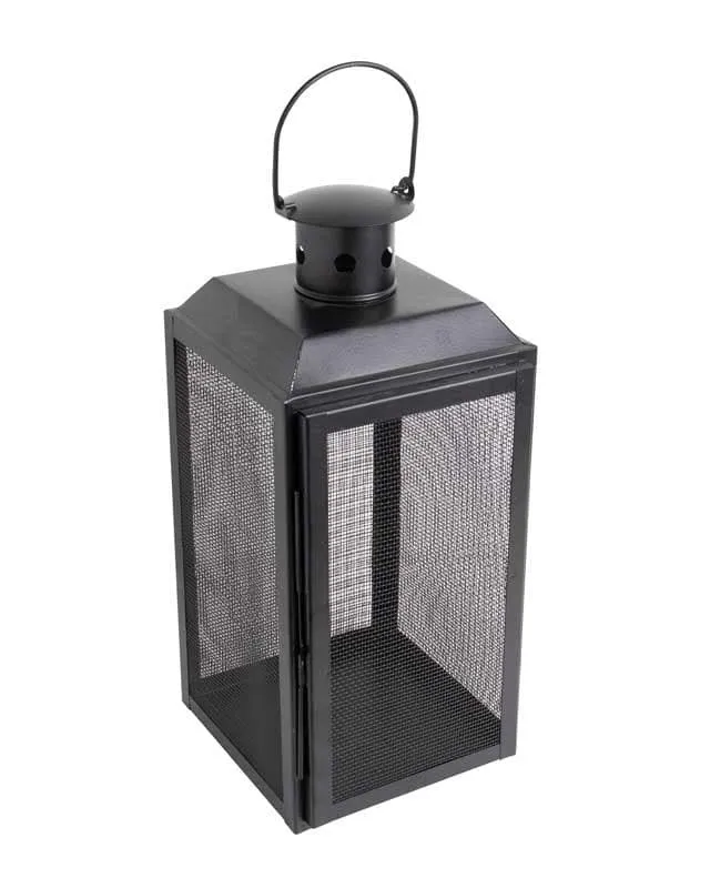 Iron Lady Lantern Metal Table Lamp (Black) - Set of Two media 5