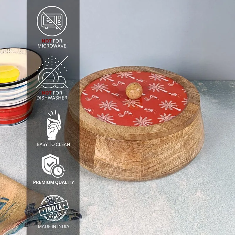 Rasva II Wood Roti Box - Red media 4
