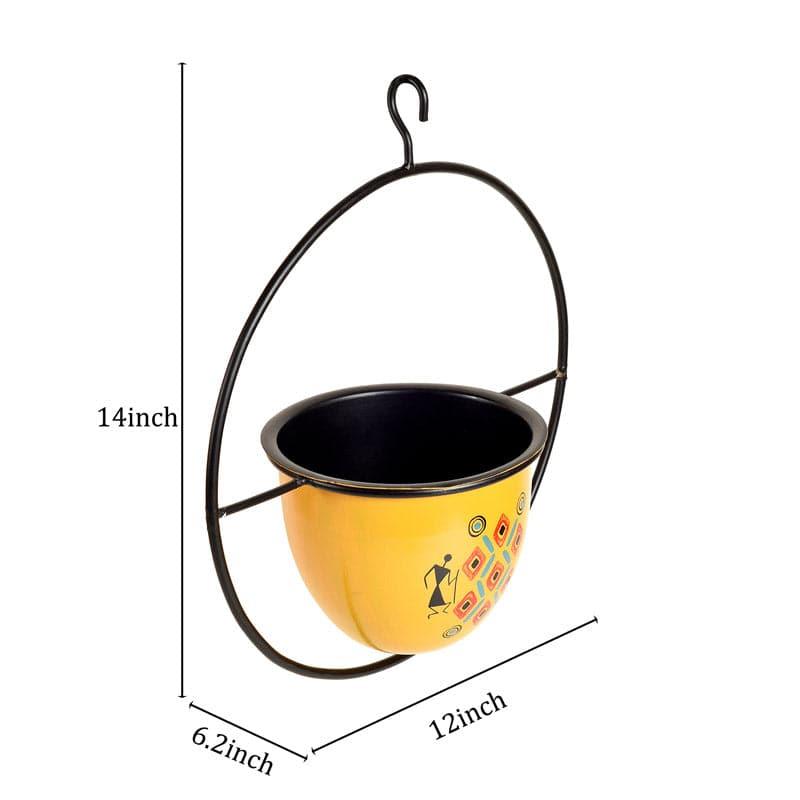 Yellow Love Round Hanging Planter media 5