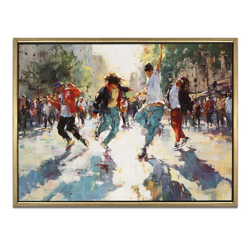 City Moves Canvas Wall Painting With Frame media 3