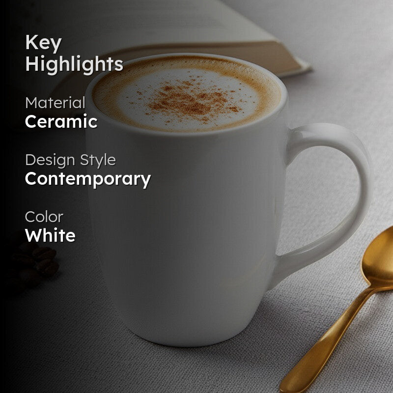 Kopi Ceramic Coffee Mug (White) - 350 mL media 2