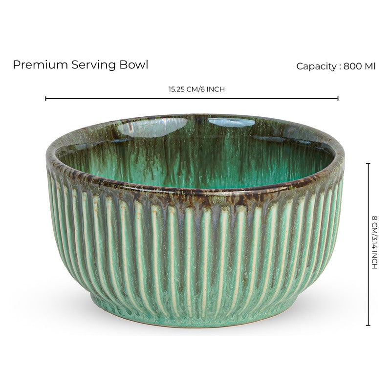 Mintora Green Ceramic Serving Bowls - Set Of Two media 7