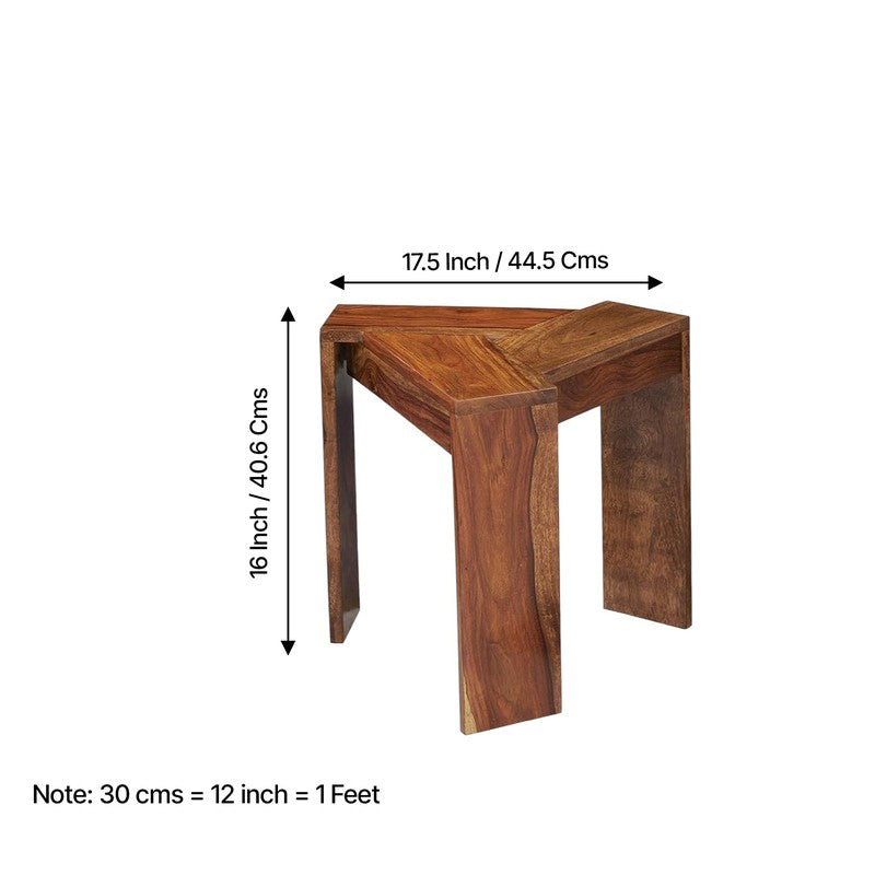 Hverox Sheesham Wooden Side & Bedside Table - Brown media 11