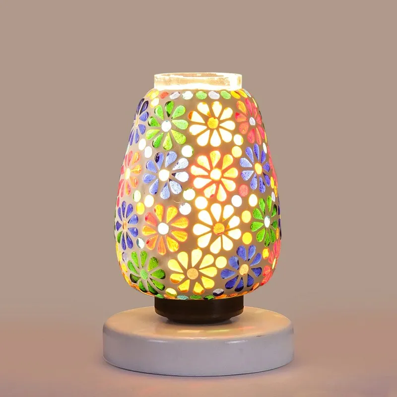 Lumirius Glass Table Lamp With Wooden Base - Multicolor media 6