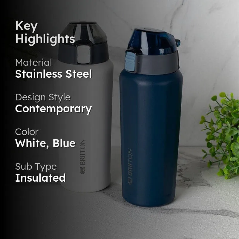 Hydra Hue Hot & Cold Thermos Water Bottle (White & Blue, 650 mL Each) - Set Of Two media 2