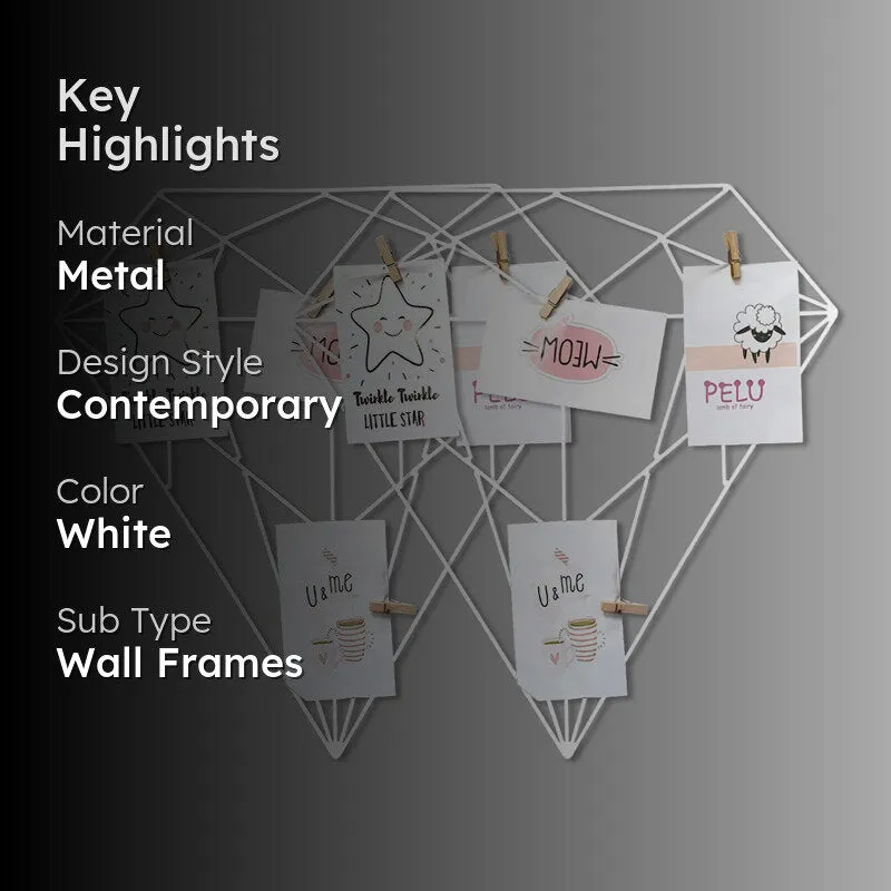 Pavé Diamond Metal Photo Frame (White) - Set Of Two media 2
