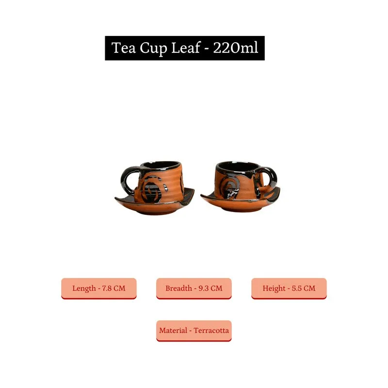 Earthenware Terracotta Tea Cup (220 mL Each) - Set Of Two media 9