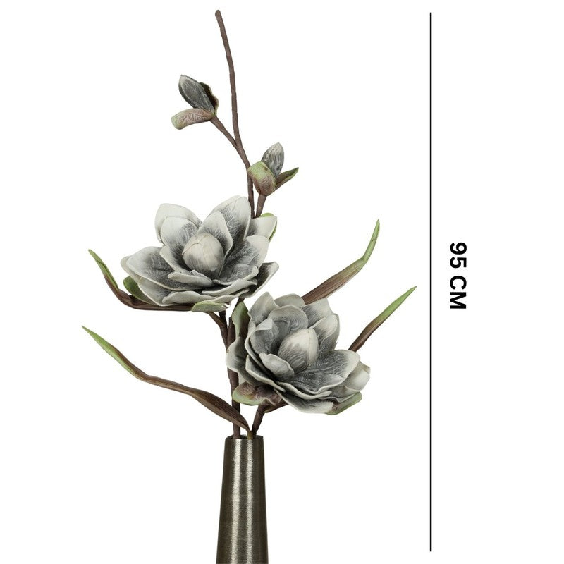 Elegant Artificial Magnolia Foam Flower Stick - Grey media 6