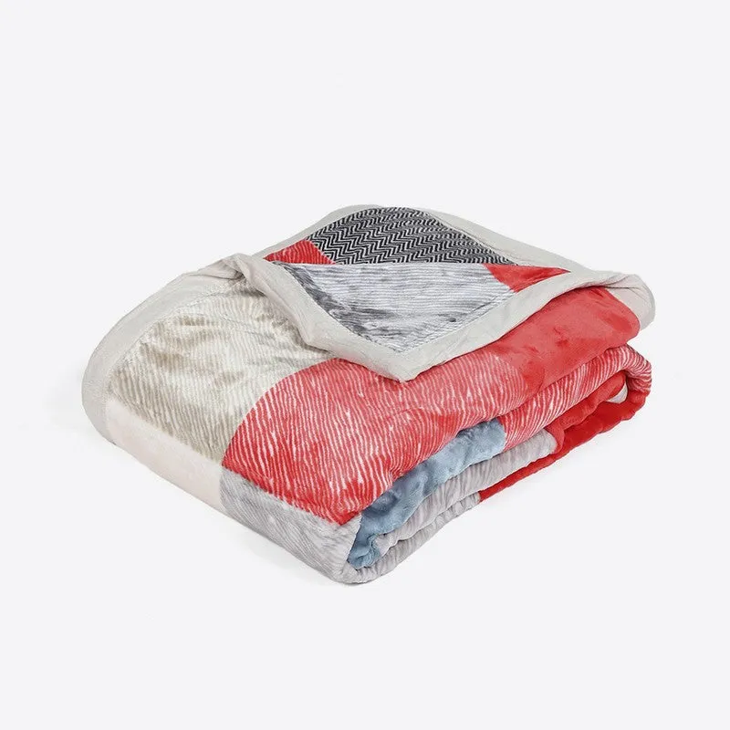 Monte Carlo Urban Color Block Blanket (Red,White) - 597 GSM media 5