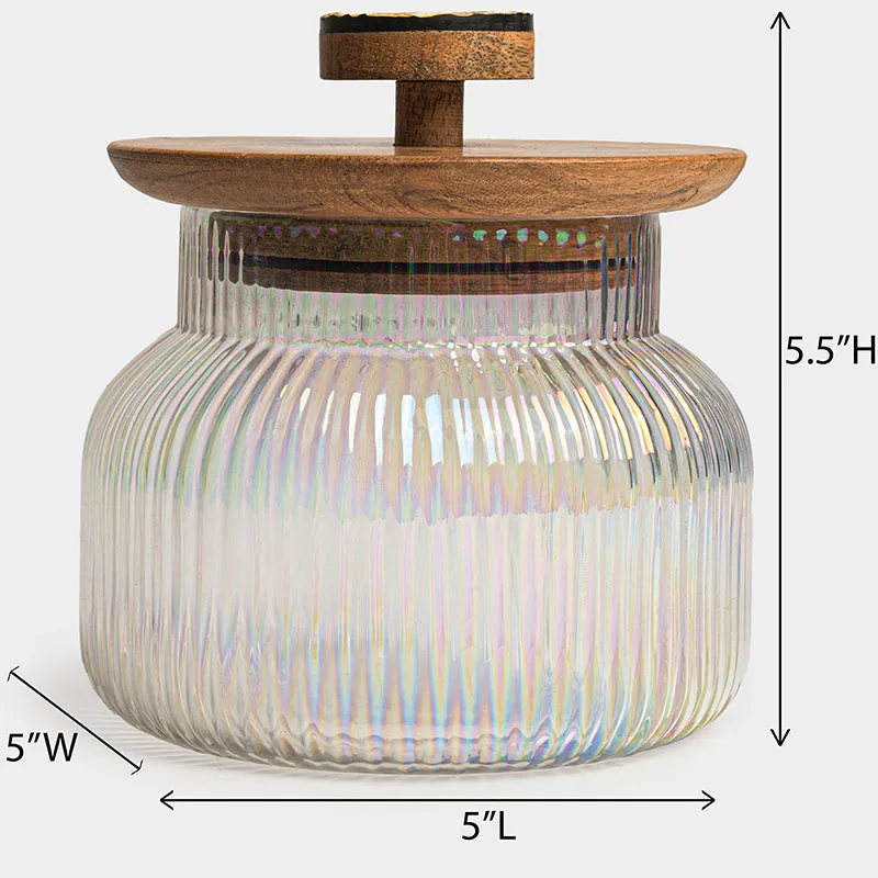 Aora Glass Jar With Airtight Wood Lid - 980 mL media 6