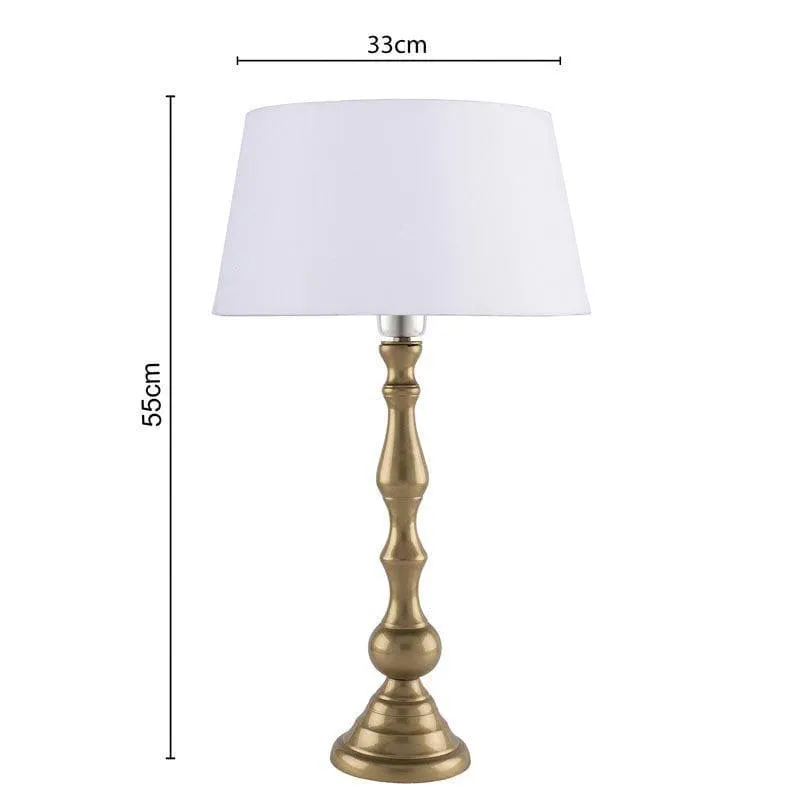 Graceful Gleam Gold Fabric Table Lamp - White media 5