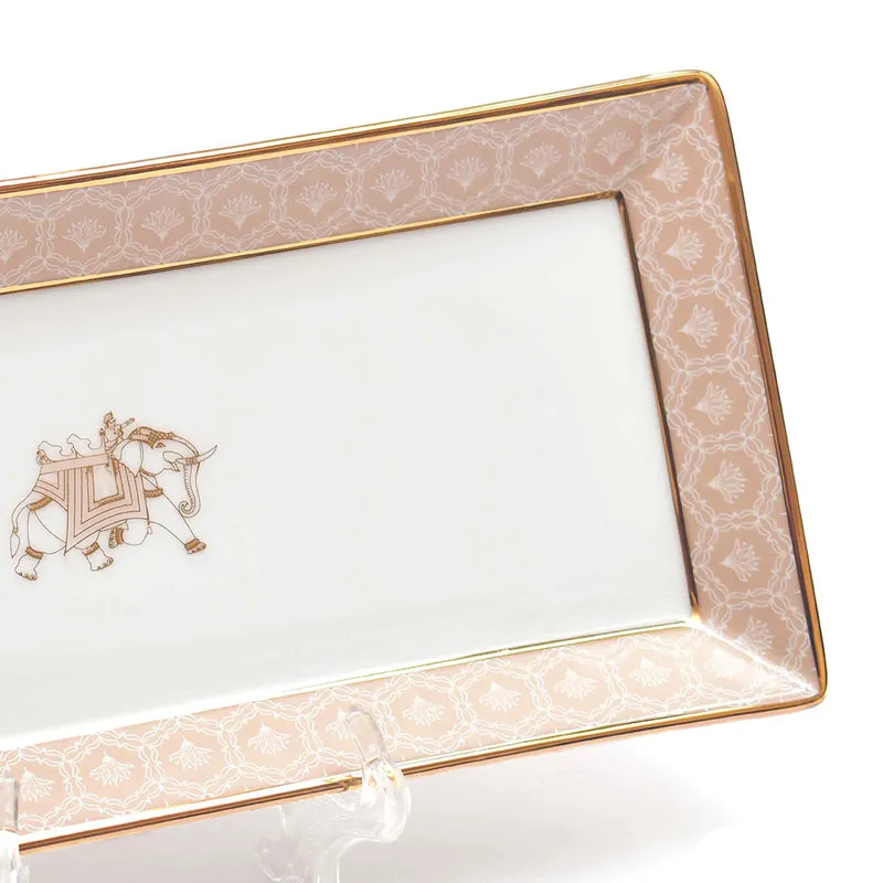 Gilded Legacy Porcelain Platter - Peach media 3