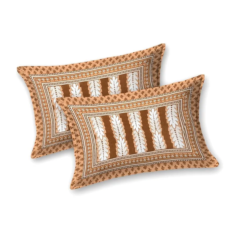 Designy Cotton Bedsheet (Brown,Beige) - 240 TC media 4