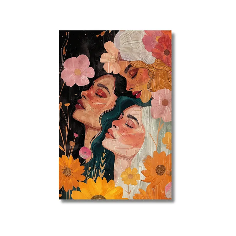 Women In Bloom Wall Painting media 4