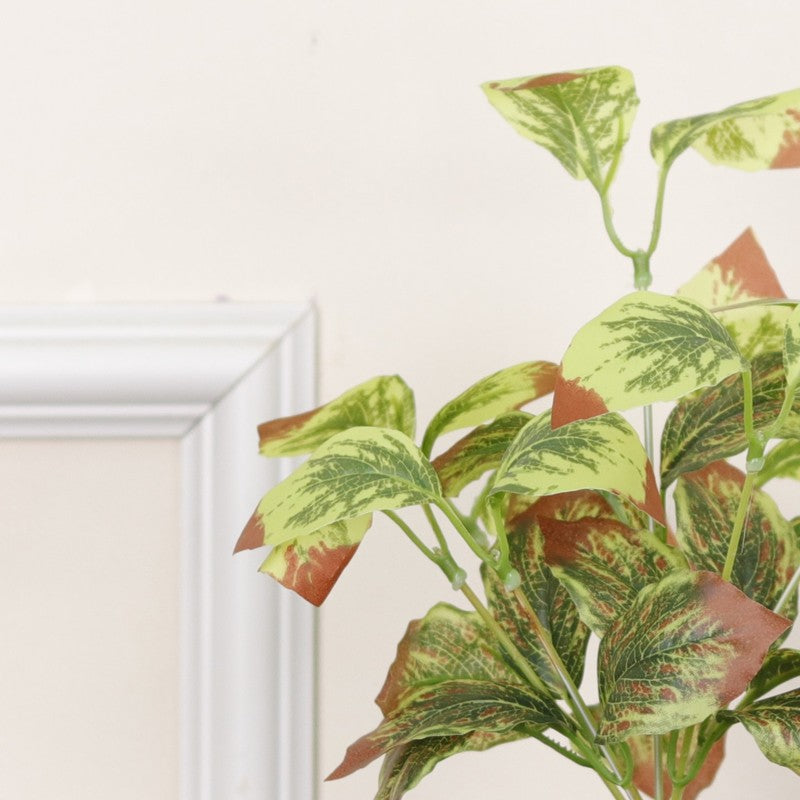 Artificial Aglaonema Star Plant With Black Fiber Pot (Light Pink) - 0.9 Feet media 6