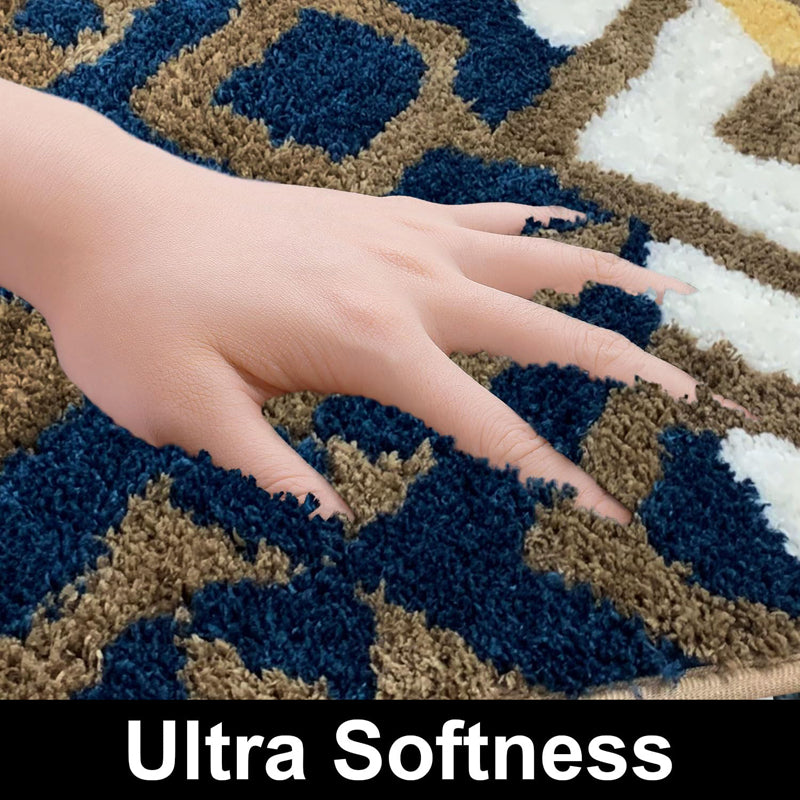 Fluffy Diamonds Microfiber Bath Mat - Blue media 4