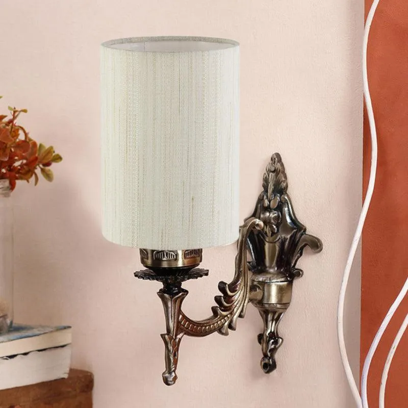 Vista Edrel Cylindrical Fabric & Metal Wall Lamp - Off White media 3