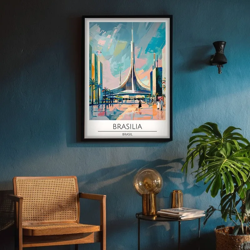 Vintage Brasilia Framed Canvas Wall Painting media 4