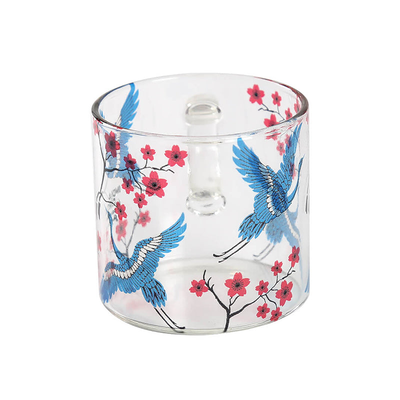 India Circus Cherry Crane Glass Mug (130 mL Each) - Set Of Four media 5