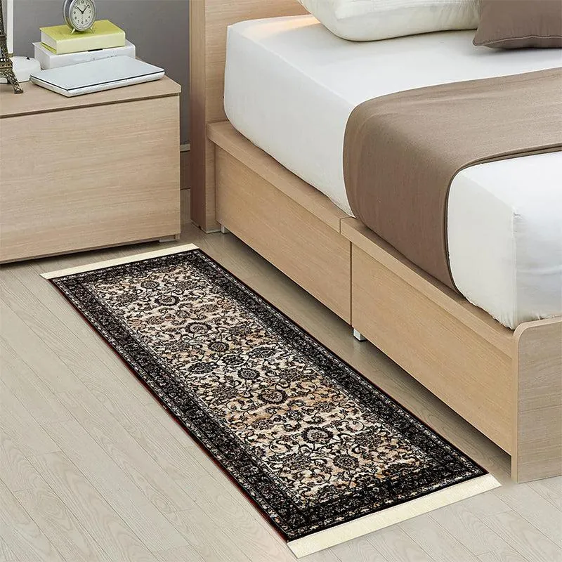 Aavni Flora Nylon Nylon Runner Rug - Black media 1