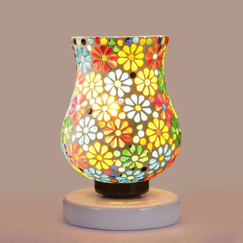 Sheenex Mosaic Glass Table Lamp With Wooden Base - Multicolor media 6