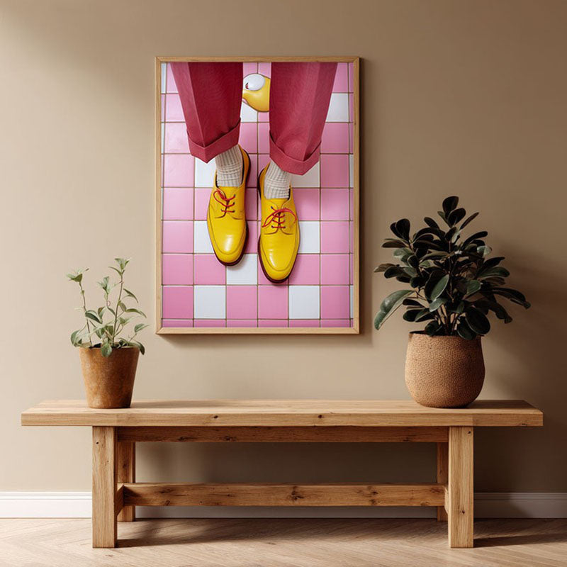 Candyland Canvas Archival Canvas Wall Art - Natural Brown Frame