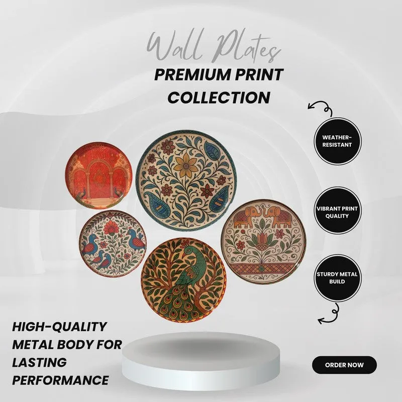 Floral Raga Wall Plates - Set of Five media 7