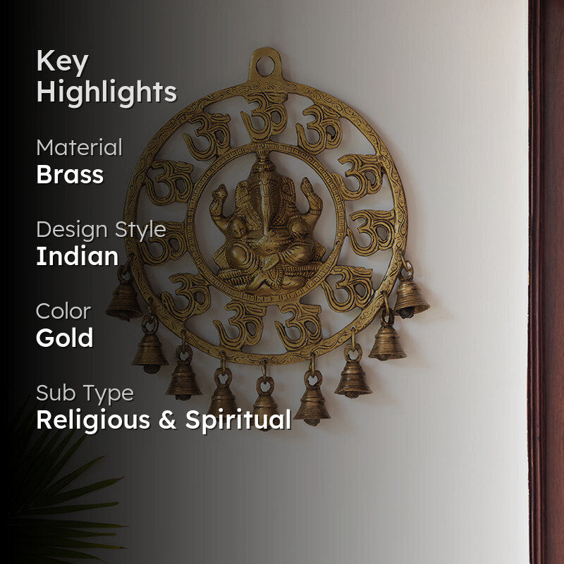 Mahaganapati Chimes Brass Wall Accent media 2