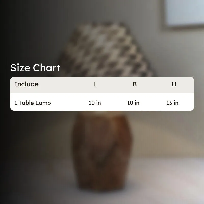 Chevronic Printed Mango Wood Table Lamp - Black,White media 7