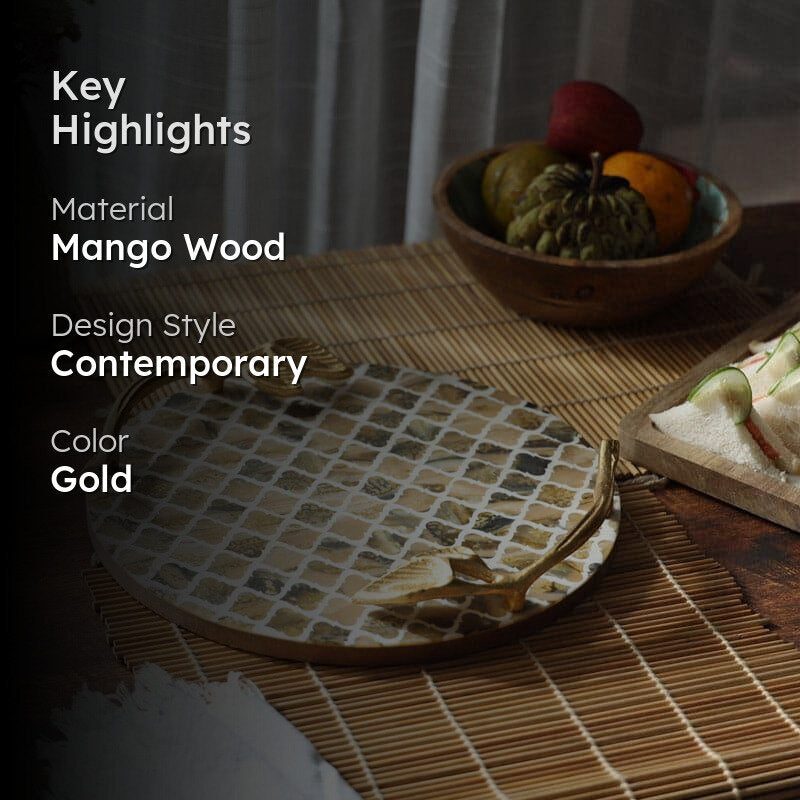Bero Grided Wood Platter media 2
