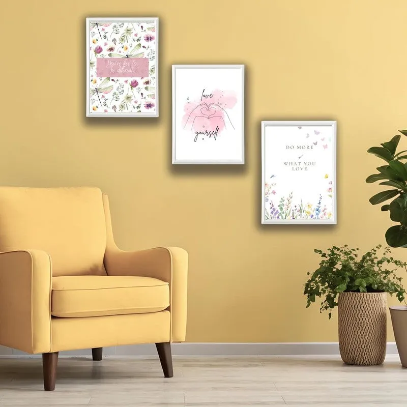 Love Script Paper Wall Painting With Frame - White media 1
