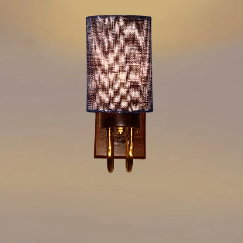 Gilded Arch Jute Wall Lamp - Blue media 5
