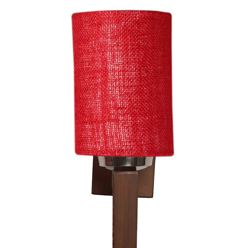 Puce Cylindrical Wooden Wall Lamp media 6