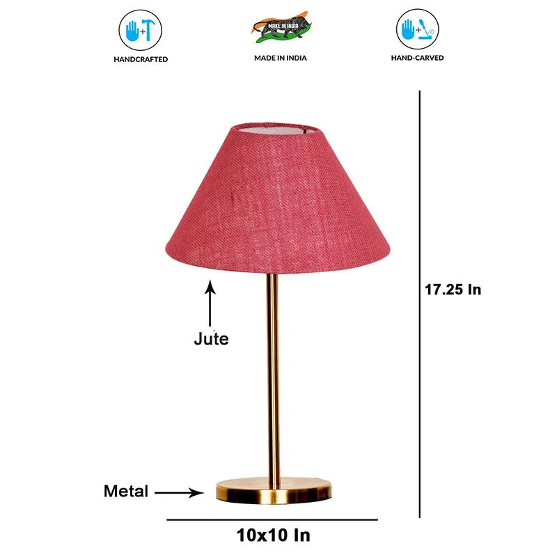 Loft Gleam Jute & Metal Table Lamp (Empire) - Red,Gold media 4